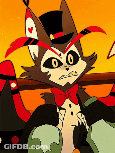 A Cartoon Drawing Of A Raccoon With A Top Hat And Bow Tie GIF