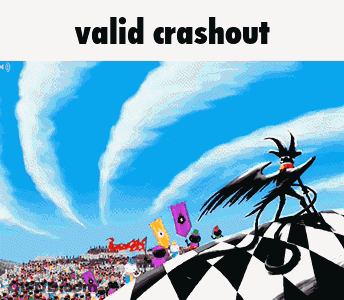 A Cartoon Drawing Of A Race With The Words Valid Crashout Written Below It GIF