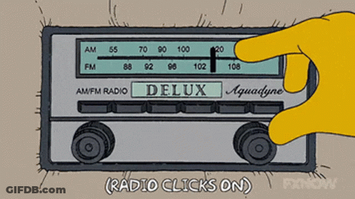 A Cartoon Drawing Of A Radio That Says Delux GIF