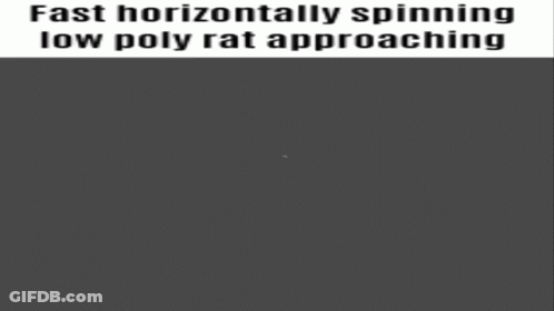 A Cartoon Drawing Of A Rat With The Caption Fast Horizontally Spinning Low Poly Rat Approaching GIF