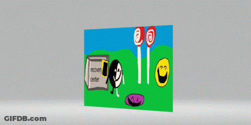 A Cartoon Drawing Of A Recovery Center With Smiley Faces And Lollipops GIF