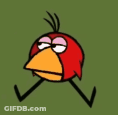 A Cartoon Drawing Of A Red Bird With Yellow Beak GIF