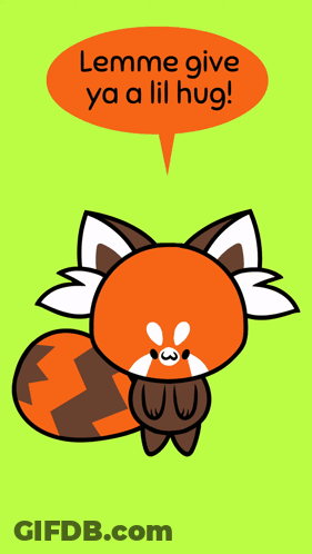 A Cartoon Drawing Of A Red Panda With A 3 On Its Nose GIF