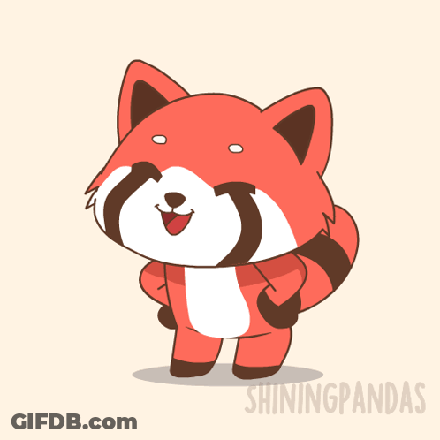 A Cartoon Drawing Of A Red Panda With Shiningpandas Written Below It GIF