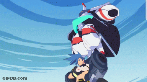 A Cartoon Drawing Of A Robot With A Blue Head GIF