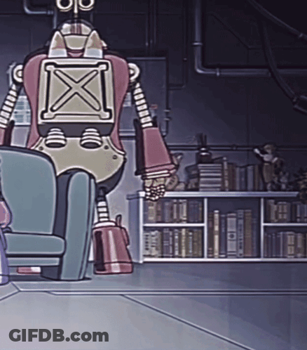 Cartoon Robot With X On Back GIF