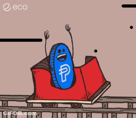 Cartoon Roller Coaster With Blue Coin P GIF