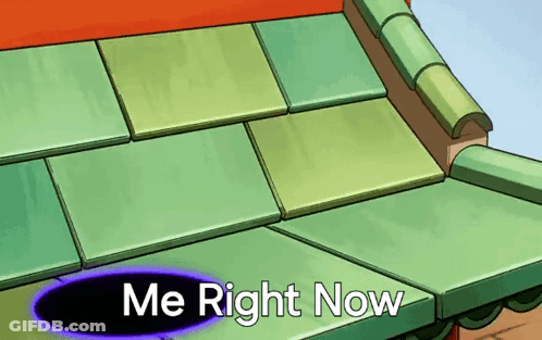 Cartoon Roof With Me Right Now Text GIF
