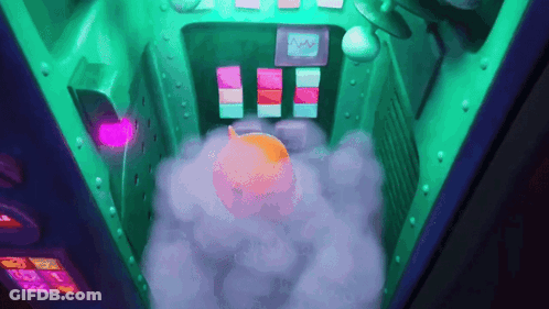 A Cartoon Drawing Of A Room With Smoke Coming Out Of The Door GIF