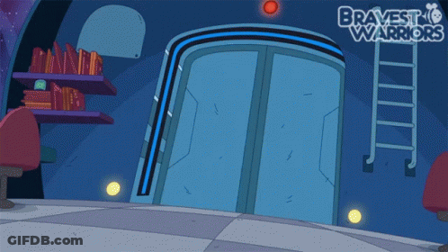 A Cartoon Drawing Of A Room With The Words Bravest Warriors Above It GIF