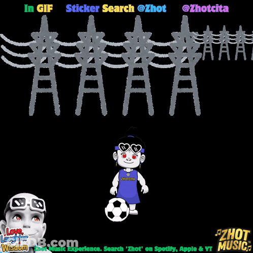 A Cartoon Drawing Of A Row Of Power Lines With The Words In GIF Sticker Search @Zhot @Zhotcita GIF