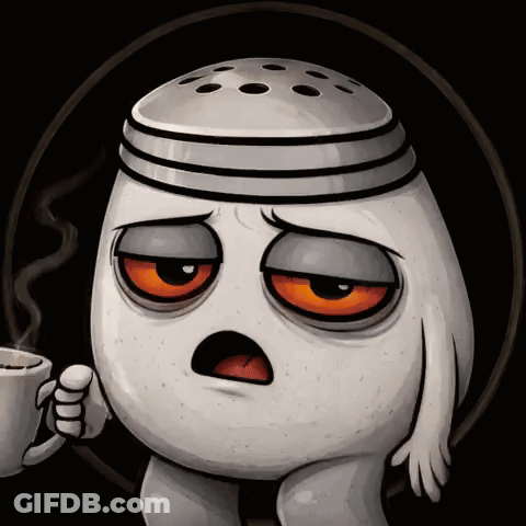 A Cartoon Drawing Of A Salt Shaker Holding A Cup Of Hot Coffee GIF