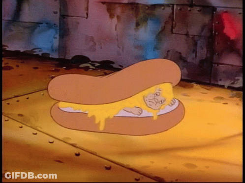 A Cartoon Drawing Of A Sandwich With A Face Inside Of It GIF