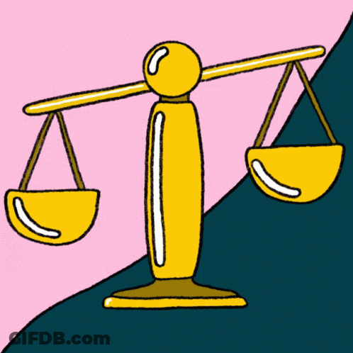 A Cartoon Drawing Of A Scale With A Red Mouth On Top Of It GIF
