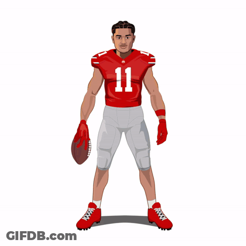 A Cartoon Drawing Of A Seahawks Football Player GIF