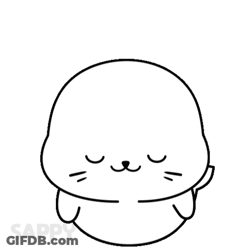 A Cartoon Drawing Of A Seal With Stars Around It And The Word Sappy Below It GIF