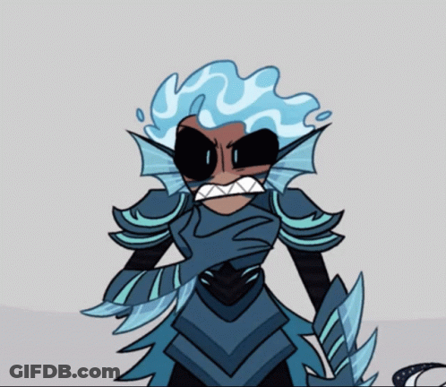 A Cartoon Drawing Of A Shark With A Very Angry Look On His Face GIF