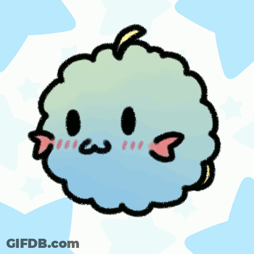 A Cartoon Drawing Of A Sheep With A Smiley Face On Its Face GIF