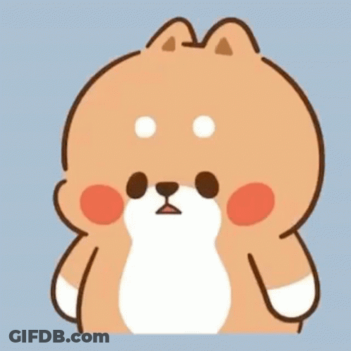 A Cartoon Drawing Of A Shiba Inu Dog With Big Cheeks And Big Eyes . GIF