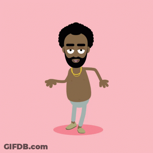 A Cartoon Drawing Of A Shirtless Man With A Beard And A Gold Chain Around His Neck GIF