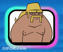 A Cartoon Drawing Of A Shirtless Man With A Hat On GIF