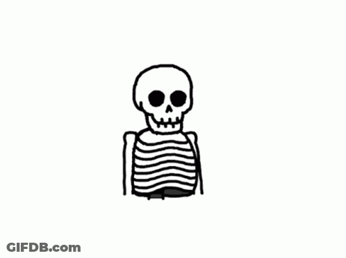 A Cartoon Drawing Of A Skeleton Eating Tacos With The Number 3 Next To It GIF