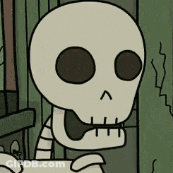 A Cartoon Drawing Of A Skeleton With A Bow Tie . GIF