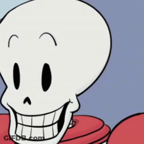 A Cartoon Drawing Of A Skull With A Big Smile GIF