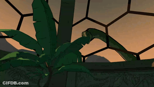 A Cartoon Drawing Of A Snake And A Tree GIF