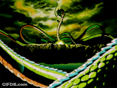 A Cartoon Drawing Of A Snake With A Green And Yellow Tail GIF