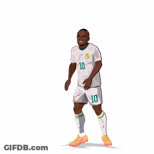 A Cartoon Drawing Of A Soccer Player With The Number 10 On His Jersey GIF