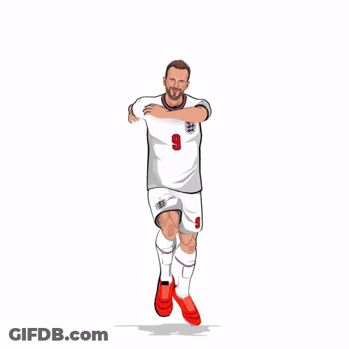 A Cartoon Drawing Of A Soccer Player With The Number 9 On His Shirt GIF