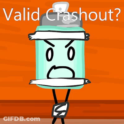 A Cartoon Drawing Of A Spray Can With A Bandage Around Its Head And The Words Valid Crashout Above It GIF