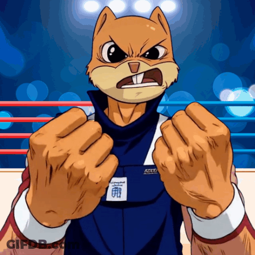 A Cartoon Drawing Of A Squirrel Wearing A Blue Shirt That Says Aeec GIF