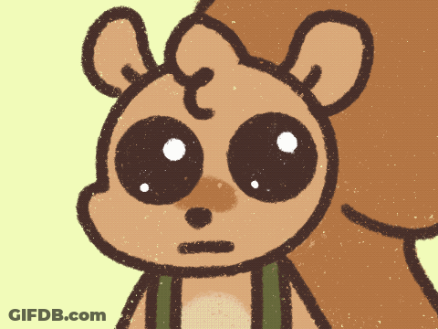 A Cartoon Drawing Of A Squirrel With A Surprised Look On Its Face GIF