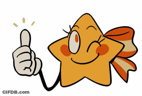 A Cartoon Drawing Of A Star With A Bow Giving A Thumbs Up GIF