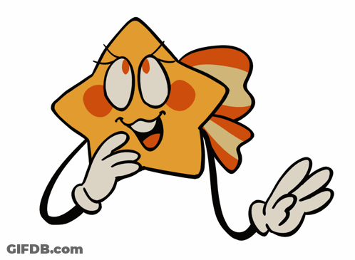 A Cartoon Drawing Of A Star With A Bow On Its Head GIF