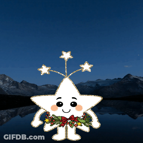 A Cartoon Drawing Of A Star With A Wreath Around It GIF