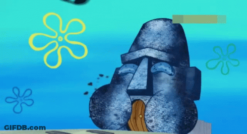 A Cartoon Drawing Of A Statue Of A Face With A Door GIF