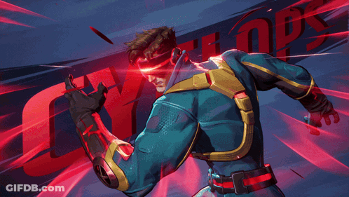 A Cartoon Drawing Of A Superhero Wearing Red Glasses GIF