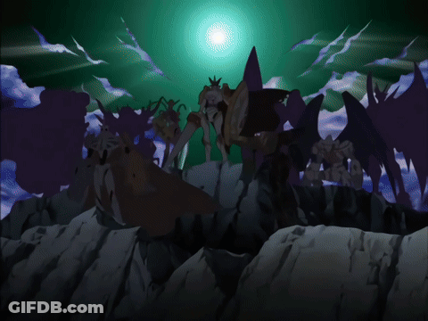 A Cartoon Drawing Of A Sword Being Thrown By A Dragon GIF