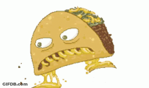 Cartoon Taco With Funny Face GIF