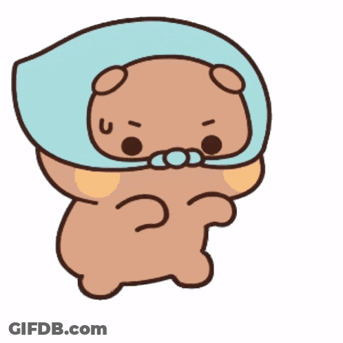 A Cartoon Drawing Of A Teddy Bear Wearing A Blue Cape GIF