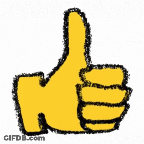 A Cartoon Drawing Of A Thumbs Up Sign GIF