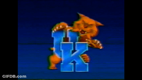 A Cartoon Drawing Of A Tiger Holding A Letter K With Its Claws GIF