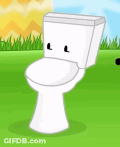 A Cartoon Drawing Of A Toilet With A Face GIF