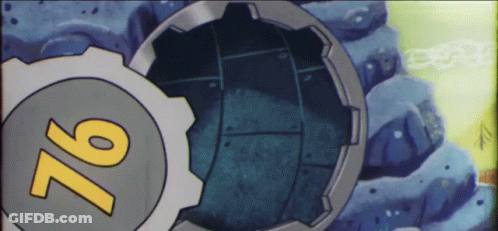 A Cartoon Drawing Of A Vault With The Number 76 GIF