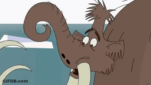 A Cartoon Drawing Of A Walrus With A Beard And Long Tusks GIF
