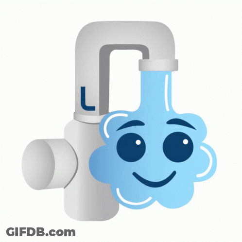 A Cartoon Drawing Of A Water Pipe With A Smiling Face And The Letter L On It GIF