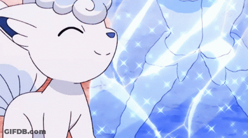 White Animal With Blue Background GIF